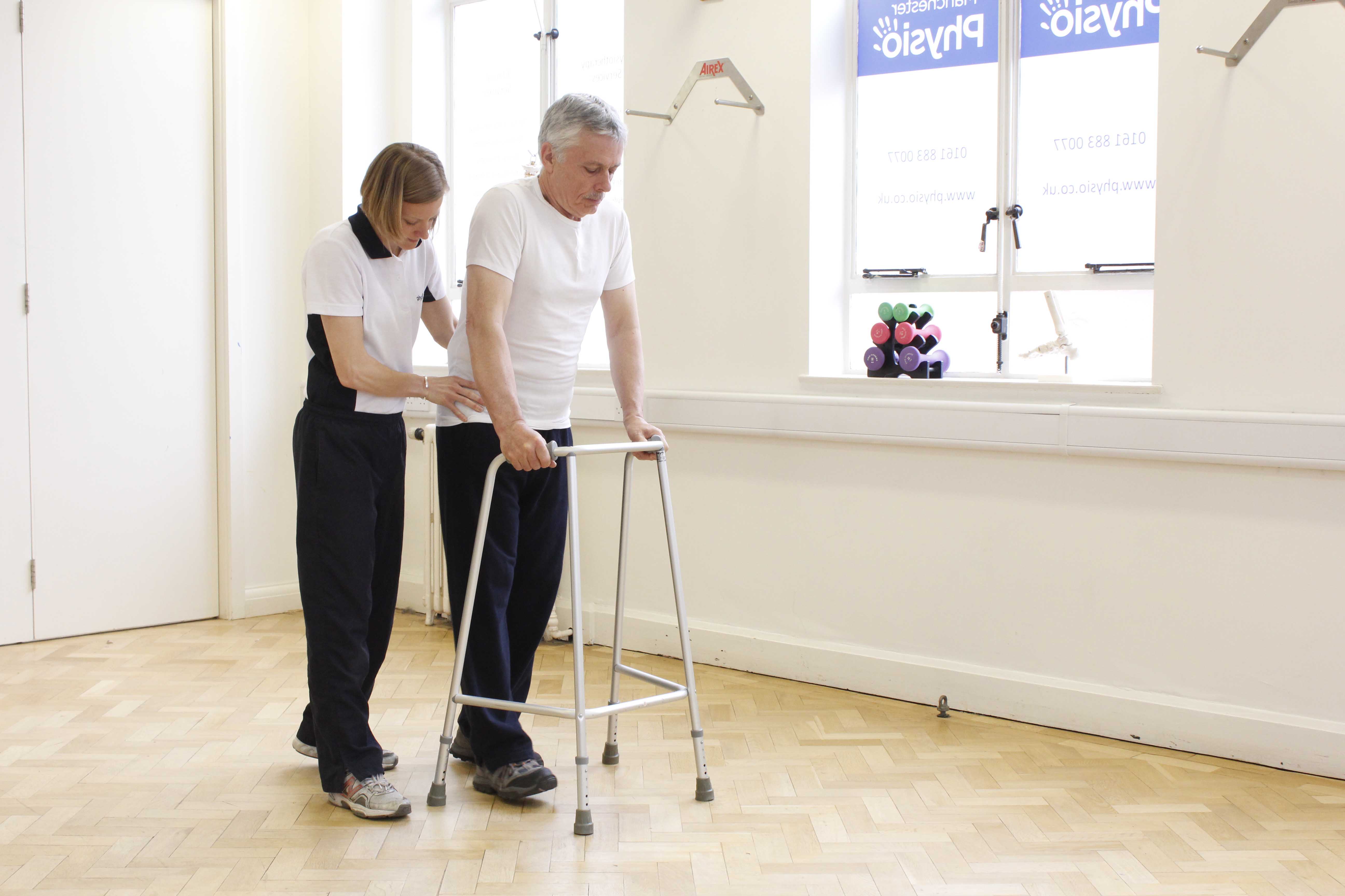 Following a fracture to the hip, it may be required to patial weight bear with the support from a walking aid.